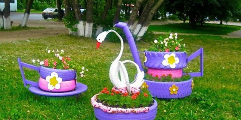 Как да направите цветни лехи от импровизирани материали в градината